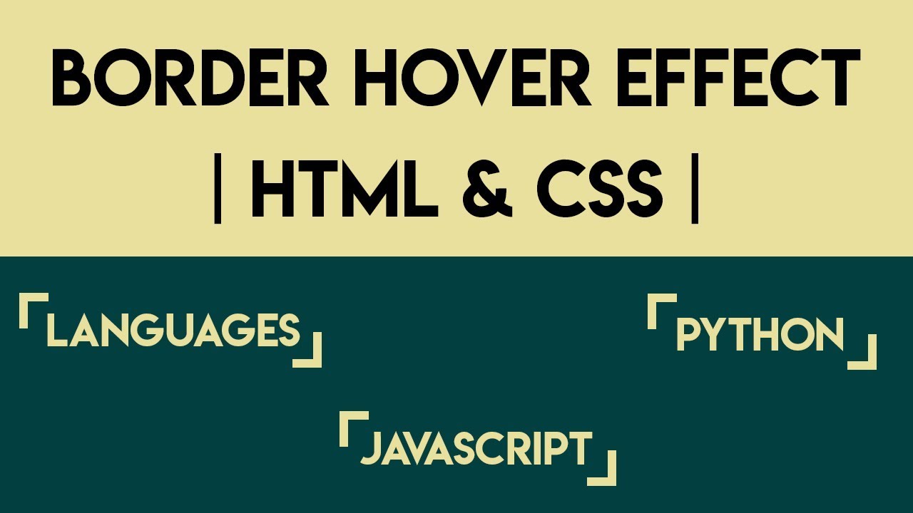Border Hover Effect Html Css Youtube