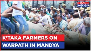 Karnataka Farmers On All-Night Protest In Mandya Over Cauvery Water's Release Into T.N |English News