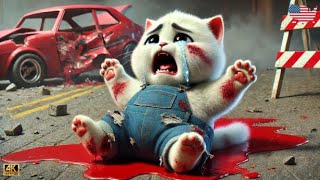 🚗💥Horrific Crash at High-Speed Racing Track in Texas⚠️😿P2 #ai #cat #aicat #kitten #catlovers