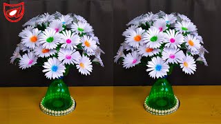 Paper Flowers Guldasta made with waste Plastic Bottle | DIY-Paper Flower Bouquet