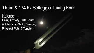 Moonlight Sound Meditation | RELEASING | Drum & 174 hz Solfeggio Tuning Fork