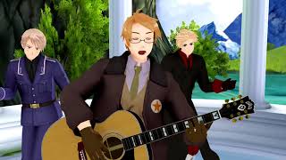 [MMD] Hetalia Awesome Trio - America's birthday song for England