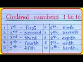 ordinal numbers 1 to 10 |ordinal numbers 1-10 |ordinal numbers in english |1 to 10 ordinal numbers