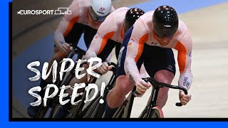 Down To The Wire! 😳 Netherlands Win Men's Team Sprint Gold Ahead of Great Britain | Eurosport
