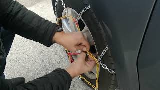 Πως βάζουμε αλυσίδες χιονιού. How to put snow chains.