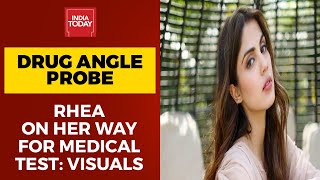Rhea Chakraborty On Her Way For Medical Test | VISUALS | Sushant Singh Rajput Death-Drug Case