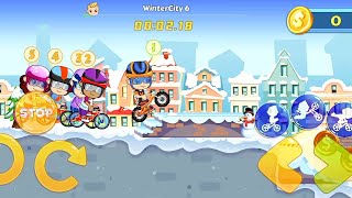 Winter City Bridge + City Levels | Vlad Niki Kids Bike Racing 3D Game Play #6 | Abdullah Gaming 🎮