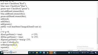 Change Background Color of Appletviewer using Checkbox, Lab Program, II CS &BCA, R.A.C, TVR