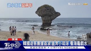 韓國遊客團搶首波!直奔小琉球 看海龜戲水｜TVBS新聞