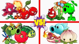 Plants Vs Zombies 2! 4 Random Fire Peashooter vs Bloomerang vs Pyre vine vs Strawburst Max Level!