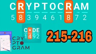 CRYPTOGRAM Word Logic Puzzles level 215 216