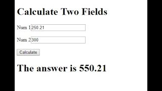 How to Calculate Two Textbox Values in Javascript HTML - Intact Abode