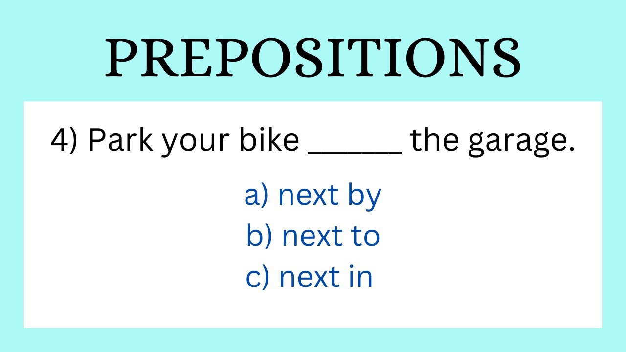 Prepositions English Grammar Quiz Youtube
