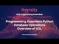Programming Essentials Python - Database Operations - Overview of SQL