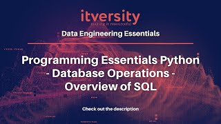 Programming Essentials Python - Database Operations - Overview of SQL