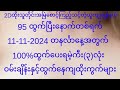 11-11-2024တနင်္လာနေ့အတွက်ကီး(၃)လုံးနှင့်ထွက်အားကောင်းသောထိုးကွက်၊တစ်ပတ်ပေါက်ပေးဂရုဝင်နိုင်ပါပြီ​