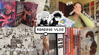 my manga wall, book hauls & chatty reading + kdrama updates ☁️✨ reading vlog