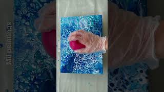 Waterdrop acrylic pour fluidart timelapse step by step painting tutorial
