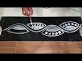 Very easy door border alpona design for beginners /Mukesh arts