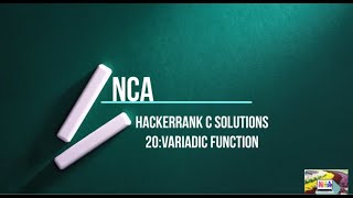20 Variadic function in C||Hackerrank c solutions.