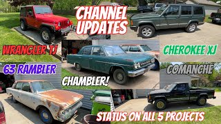 Chambler, Comanche, Cherokee, Rambler, and Wrangler TJ Project Updates For My Channel Spring 2023