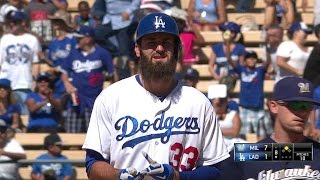 MIL@LAD: Van Slyke plates Ethier with double in 8th