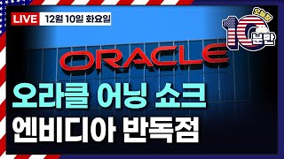 [오늘장 10분만-12월10일] 오라클, 시간외 폭락 | 중국, 엔비디아 반독점 조사 착수 | 팔란티어-미 특수작전사령부(USSOCOM) 계약 | 레딧, AI 검색 진출