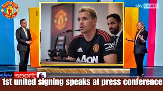 MANCHESTER UNITED'S FIRST SIGNING SPEAKS OUT IN OPENING PRESS CONFERENCE!