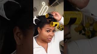 Doing on roller set on my natural hair. #curlyhairroutine #naturalhairstyles #rollerset #naturalhair