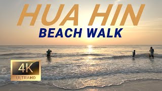 Walking Tour - Hua Hin Beach | Hua Hin, Thailand 🇹🇭 | 4K HDR