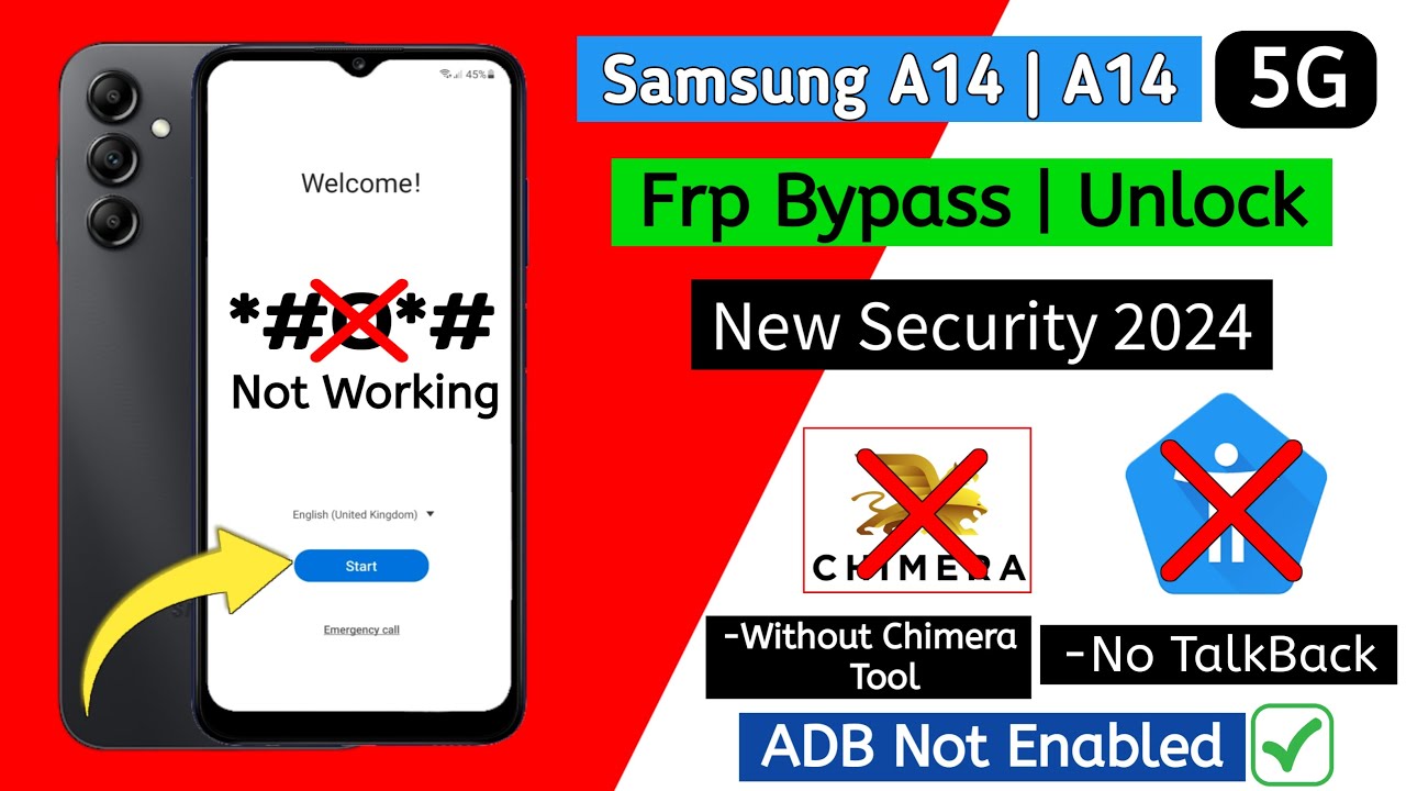 Samsung A14 & A14 5G FRP Bypass 2024 | No Talkback | ADB Enable Fail ...