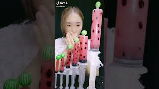 ASMR ! MOST POPULAR EATING AND DRINKING SHOW ! Beautiful girl eating and Drinking Delicious # 17