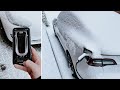 Removing Snow off a Tesla #shorts