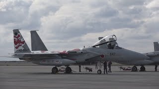 美ら島エアーフェスタ2017/F-15、E-2C、P-3C合同編隊(航過飛行キャンセル)