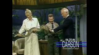 A Snake Gets Friendly with Johnny Carson on The Tonight Show Starring Johnny Carson