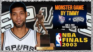 Tim Duncan (32pts 20reb 7blk 6ast) - 2003 NBA Finals Game 1 - New Jersey Nets at San Antonio Spurs