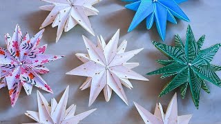 Origami Snowflake - Quick \u0026 Easy | Christmas Paper Ornaments for Home Decor