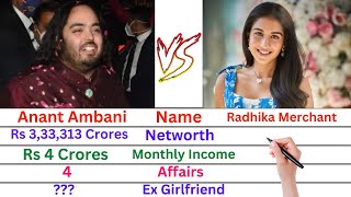Comparison: Anant Ambani Vs Radhika Merchant | Networth, Affairs, Family, Luxury Cars & Lifestyle