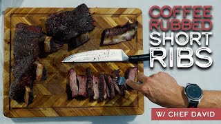 Smoked Coffee Rubbed Short Ribs