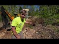 Stump Removal Round 2! - Can my Old Backhoe Excavate This Thing Out
