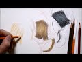 色鉛筆の塗り方 リアルな髪の毛の描き方　how to draw hair realistically with colored pencils