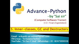 Python Inner classes #5 || Python Garbage Collection || Python Destructor Method || Python __del__()