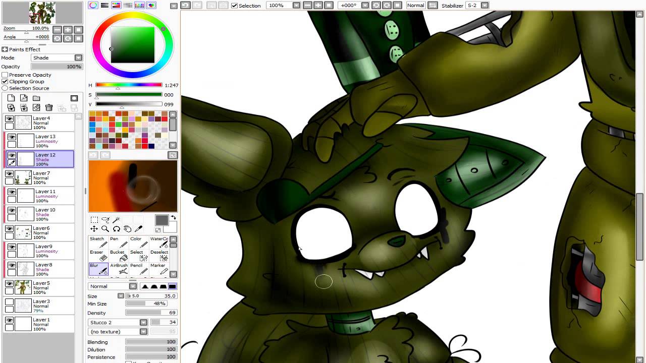 Speedpaint Fnaf Springtrap And His Friends Youtube