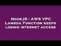 NodeJS : AWS VPC Lambda Function keeps losing internet access