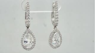 HRD Certified Pear Cut Diamond Pavé Drop Earrings 2.44 ct