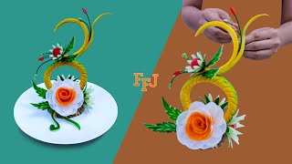 Amazing Dragon Flower Garnish *How to Vegetable Carving Easy Ideas