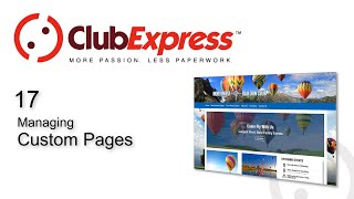 ClubExpress - 17 Managing Custom Pages