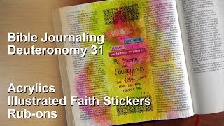 Bible Journaling made easy with acrylics, rub-ons and stickers