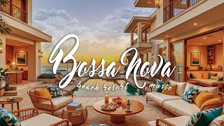 Luxury Beach Resort Scene 🌊 Peaceful Sunset With Bossa Nova Music 🎼 Soft, Relaxing Melody