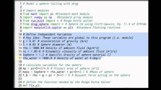 Python: Falling Sphere
